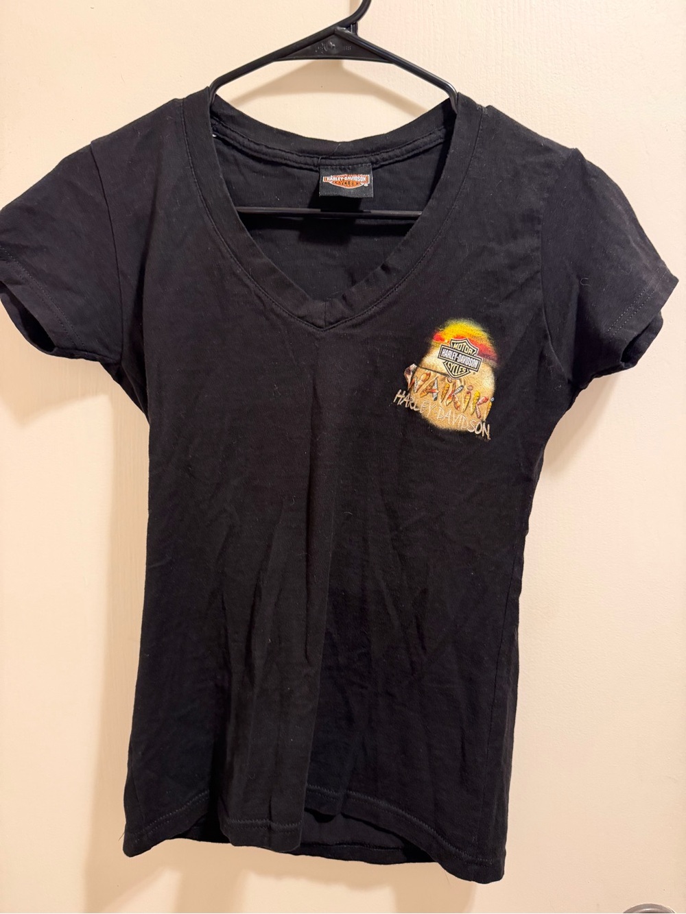 Harley-Davidson Black Graphic Logo Sunset Tee from Waikiki